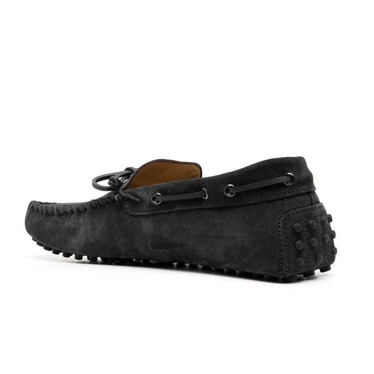 Height Increasing Black Suede Alcalde Driving Loafers