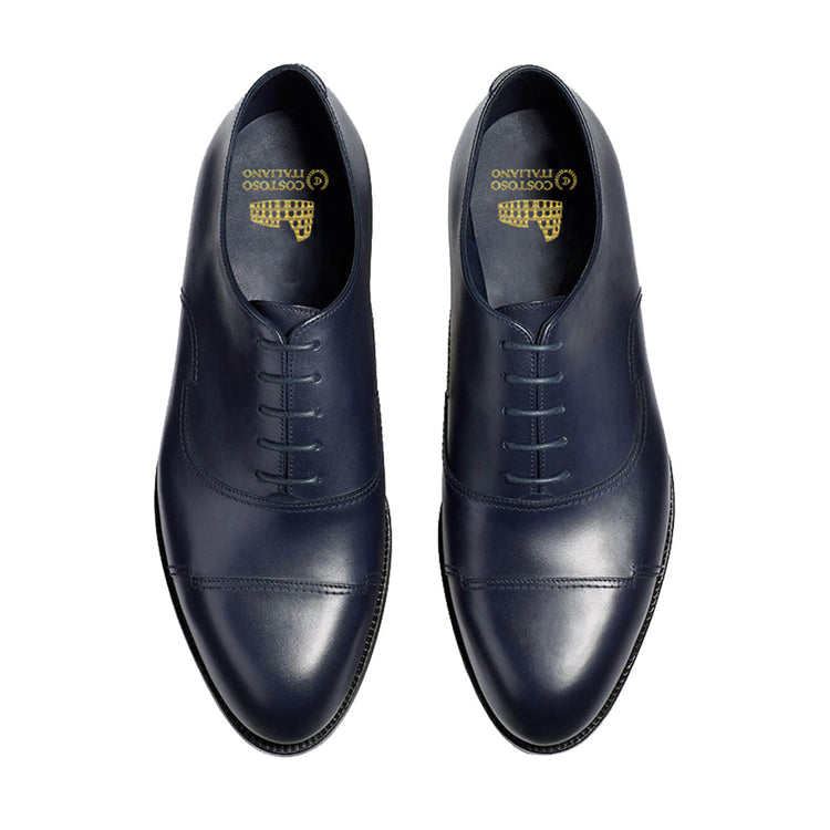 Height Increasing Navy Blue Leather Broxtowe Balmoral Oxfords