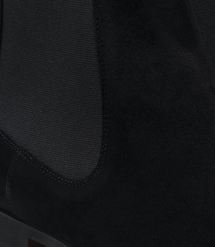 Height Increasing Black Suede Strasburg Chelsea Boots