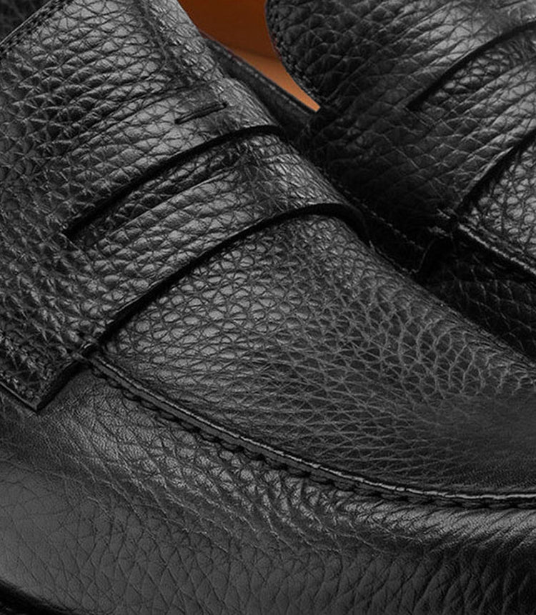 Flat Feet Shoes - Black Leather Joliette Loafers with Arch Support