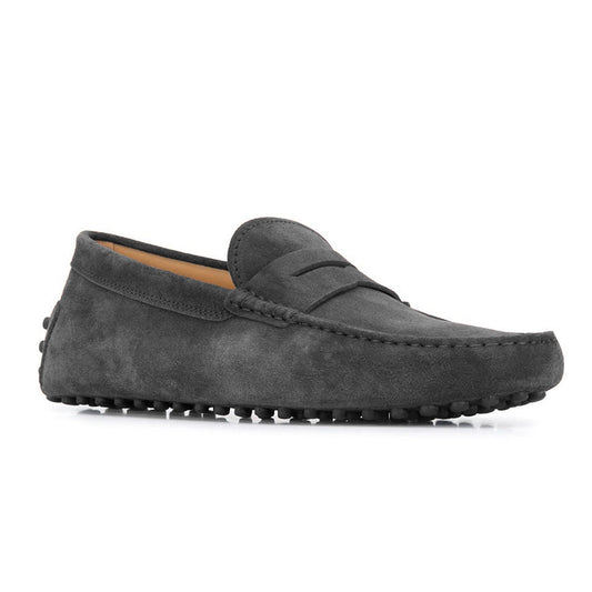 Height Increasing Grey Suede Alcalde Penny Driving Loafers