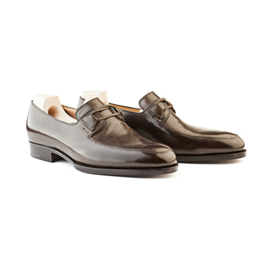 Height Increasing Goodyear Welted Barcelos Olive Green Leather Loafer With Violin Leather Sole