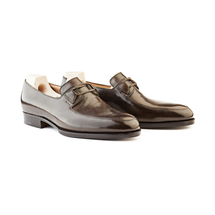 Height Increasing Goodyear Welted Barcelos Olive Green Leather Loafer With Violin Leather Sole