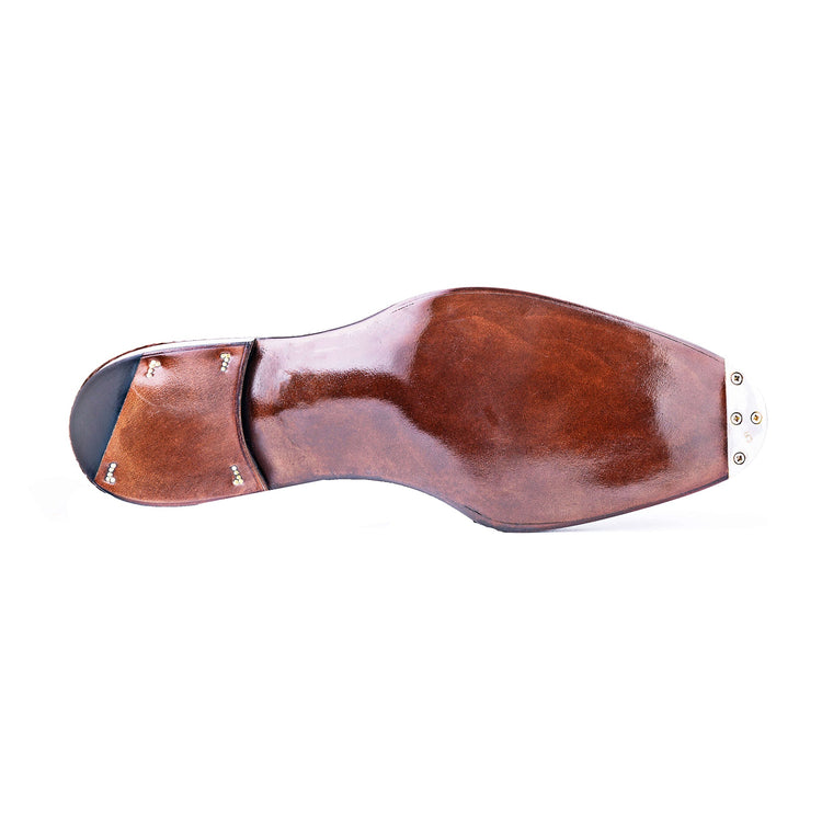 Goodyear Welted Guarda Brown Leather Croc Print Double Monk Strap With Violin Leather Sole