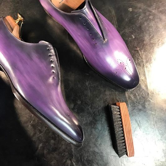 Purple Leather Lucena Oxfords - Formal Shoes