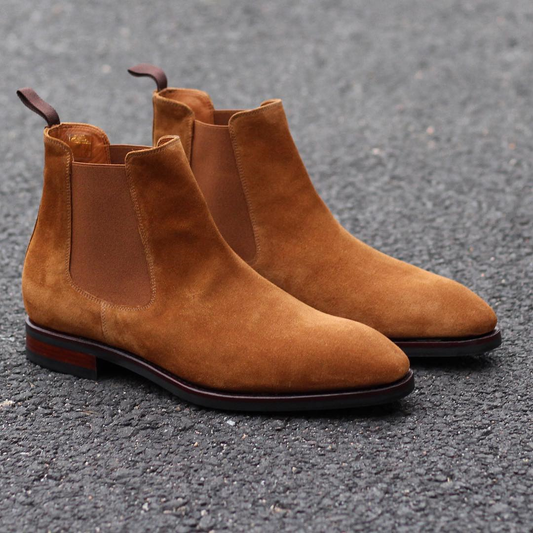 Height Increasing Tan Suede Cuenca Chelsea Boots