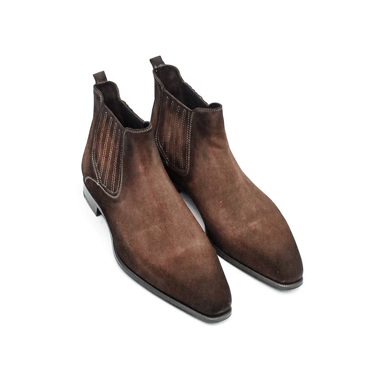 Goodyear Welted Cadaval Brown Suede Chelsea Boot with Violin Leather Sole