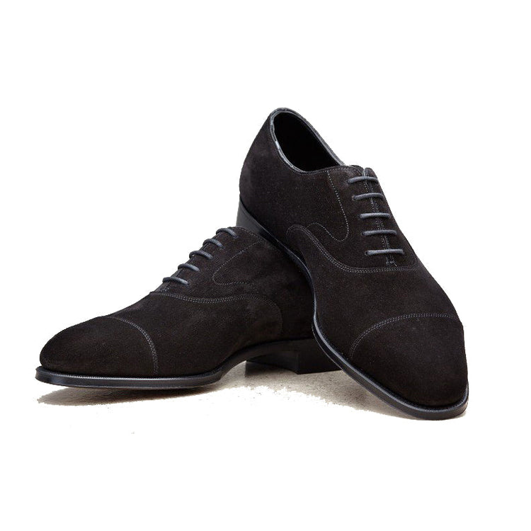 Black Suede Waltham Toe Cap Oxfords