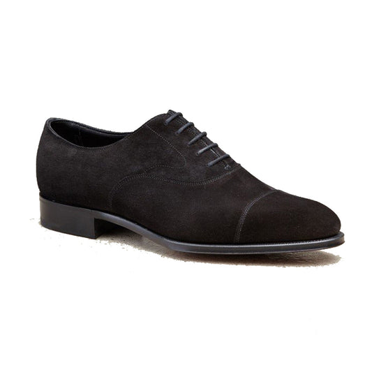 Black Suede Waltham Toe Cap Oxfords