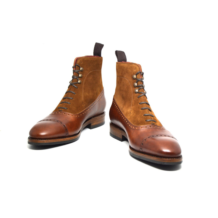 Tan Leather & Suede Clifton Lace Up Boots