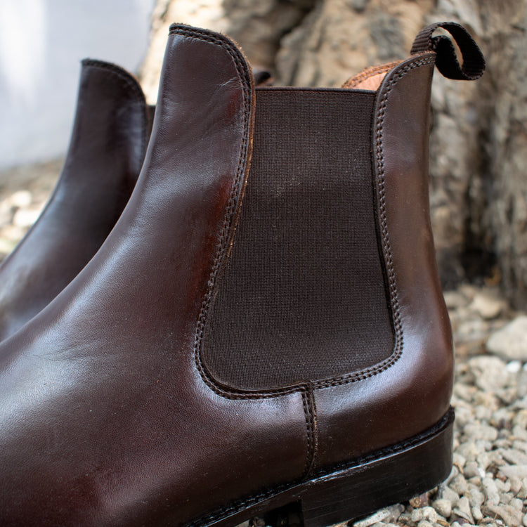 Height Increasing Brown Leather Fenland Slip On Chelsea Boots