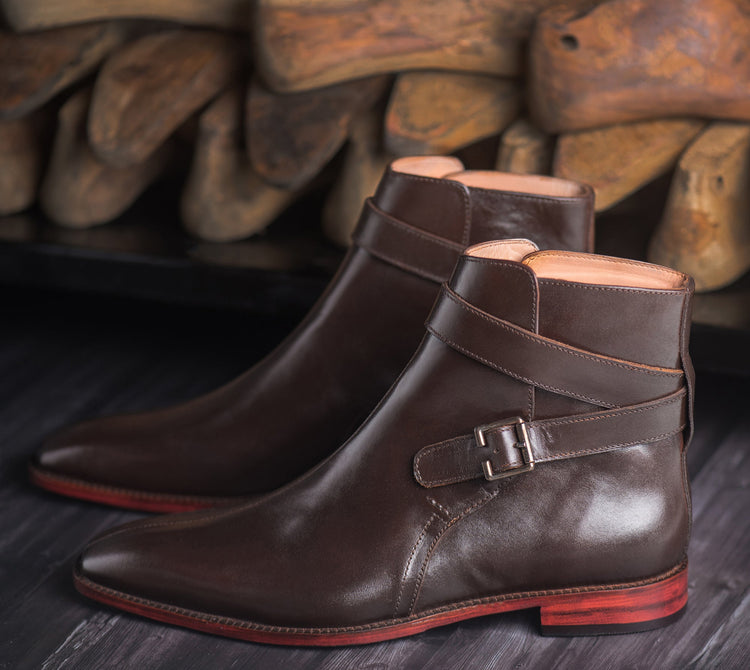 Brown Leather Albon Slip On Jodhpur Boots