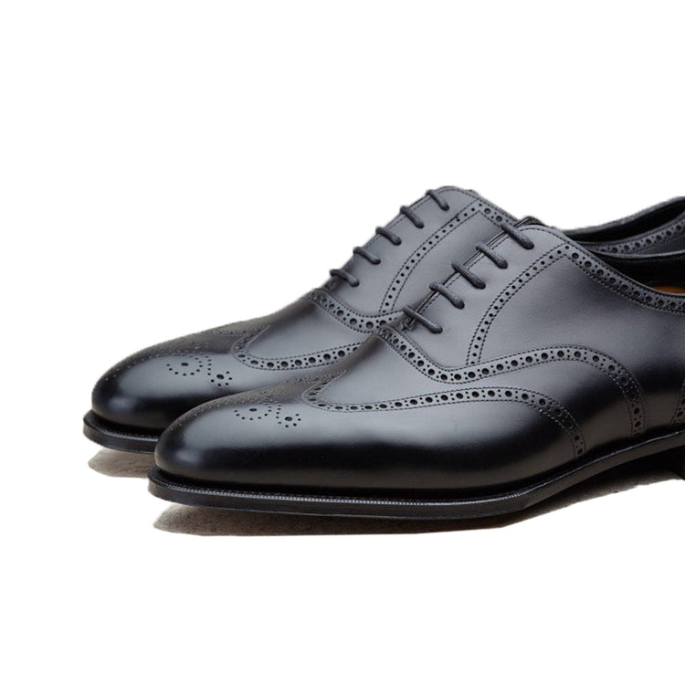 Height Increasing Black Leather Gedling Brogue Oxfords