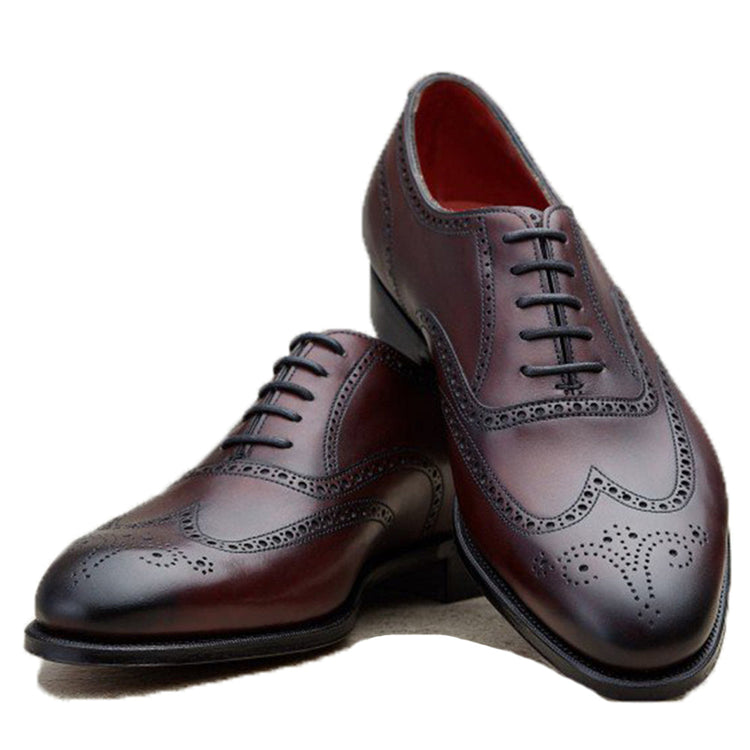 Mahogany Brown Leather Gedling Brogue Oxfords
