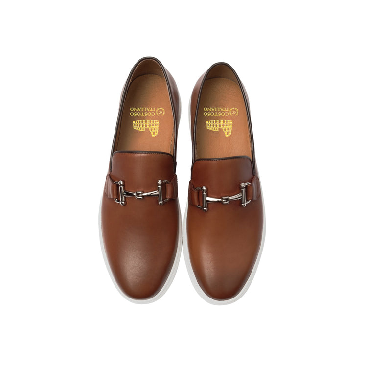 Tan Leather Alvin Horse Bit Sneakers