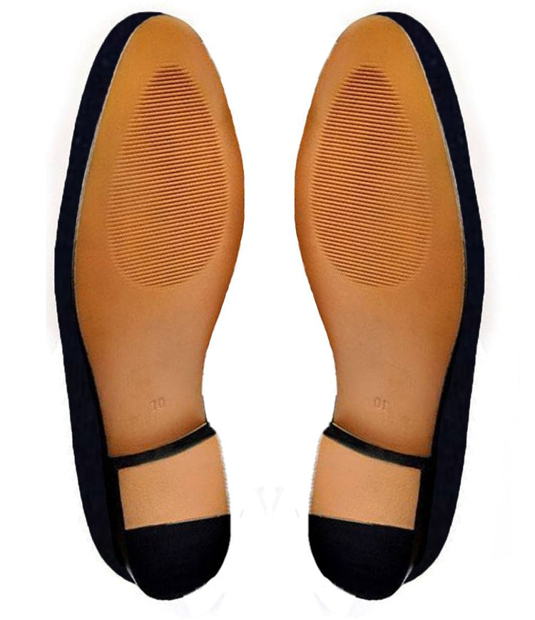 Blue Velvet Champagne Party Embroidered Loafers