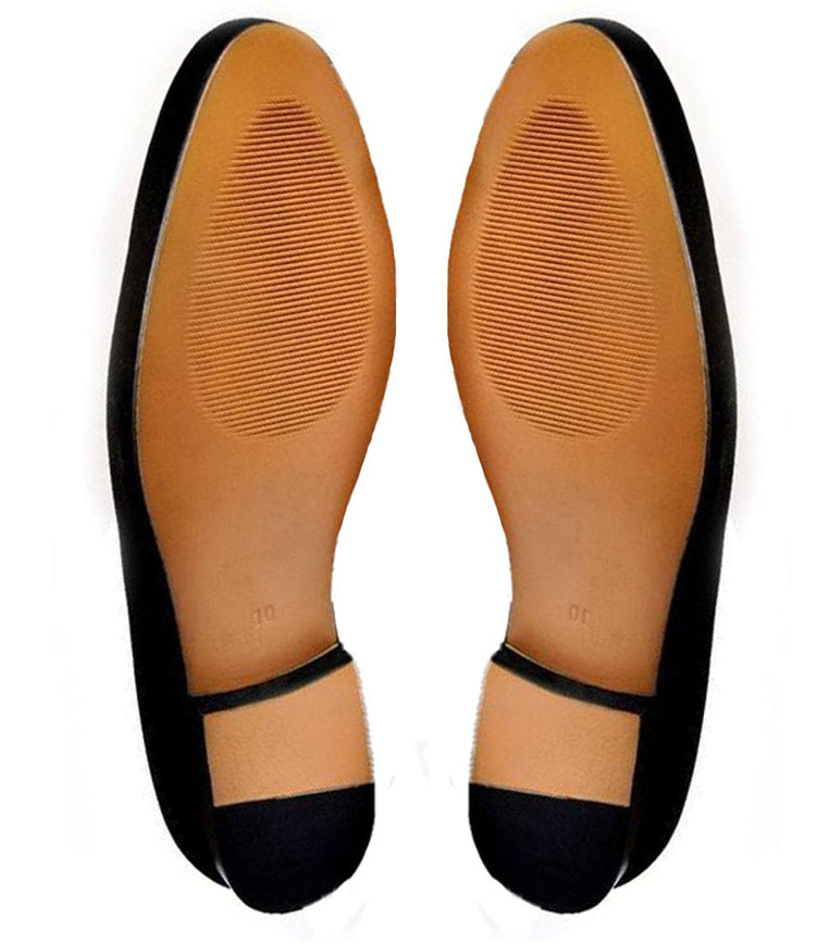 Black Velvet Cavalry Embroidered Loafers