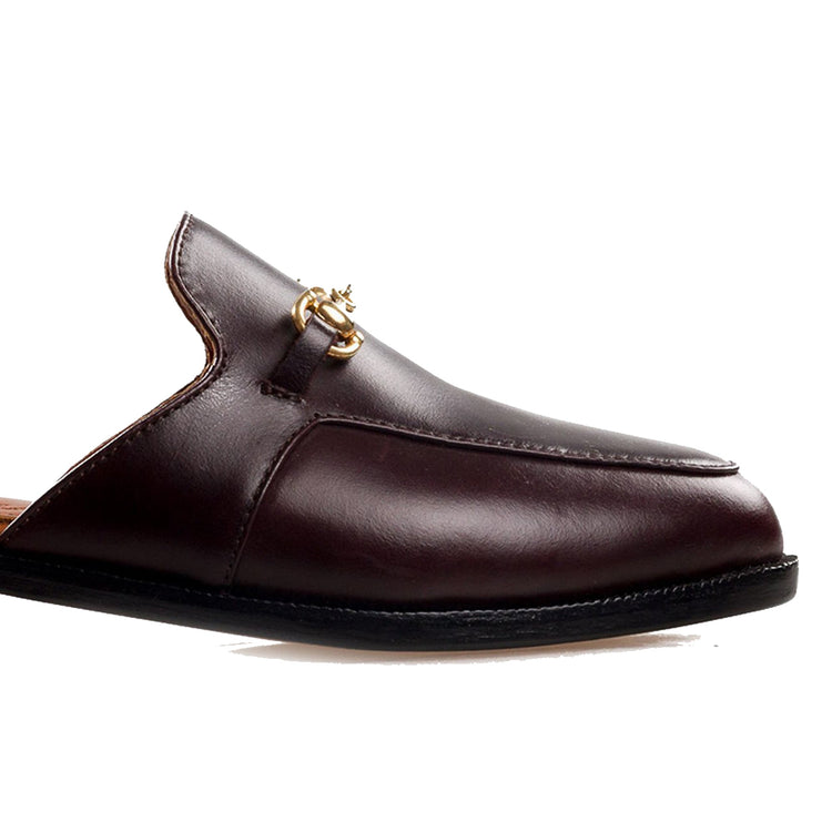 Height Increasing Brown Leather Loures Horsebit Slippers