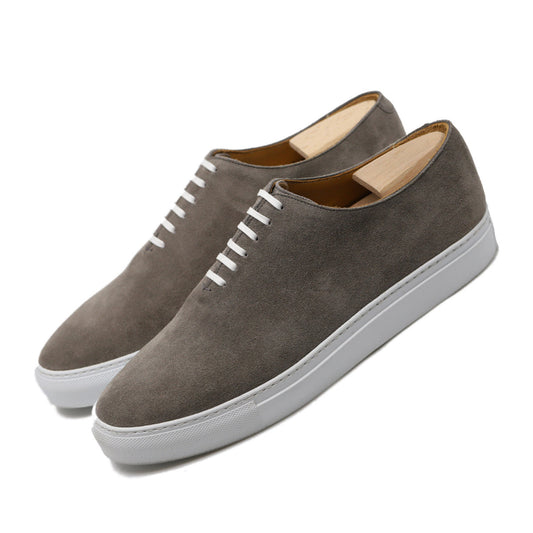 Height Increasing Grey Suede Ferrol Whole Cut Sneakers