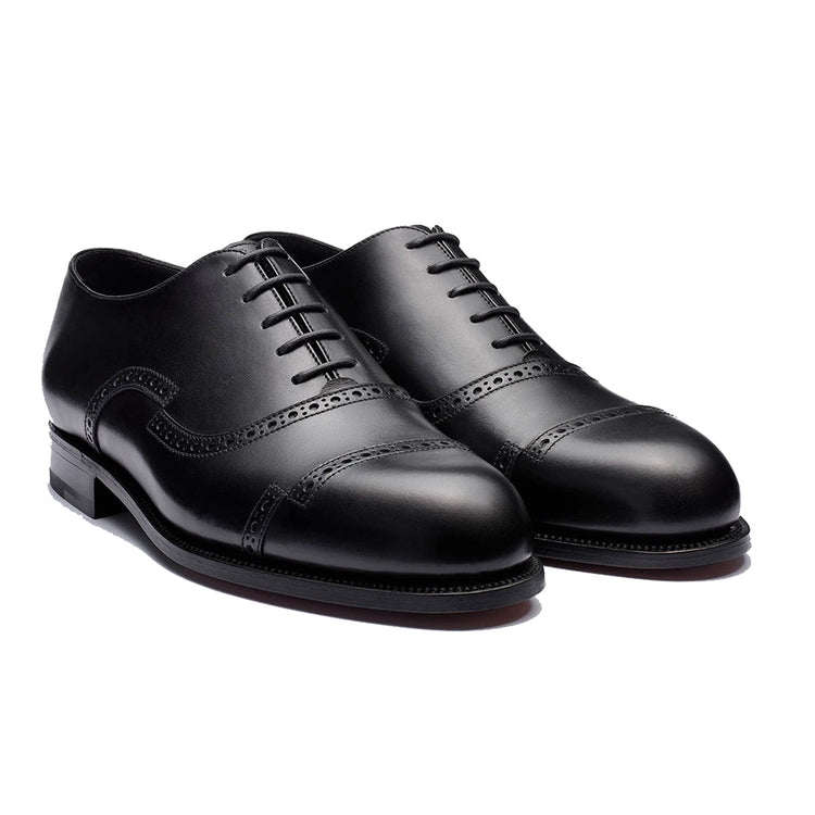 Height Increasing Black Leather Broxtowe Brogue Oxfords