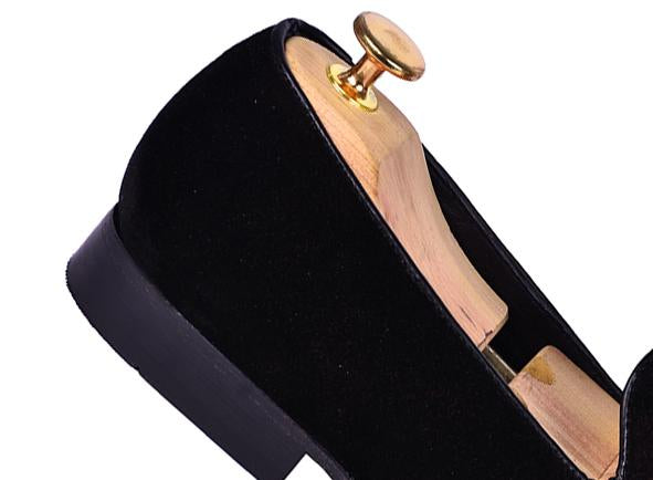 Flat Feet Shoes - Black Velvet Jack of All Trades Embroidered Loafers with Arch Support