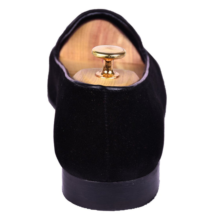 Flat Feet Shoes - Black Velvet Jack of All Trades Embroidered Loafers with Arch Support